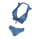 Maxbell 2X 1/6 Scale Women Vest and Shorts Female Action Figure Bodysuit Blue