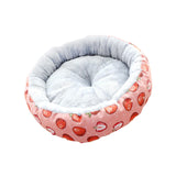 Maxbell cat Dog Bed Kitten Hut 45cm Round Plush for Indoor Cats Small Pets Pink Strawberry