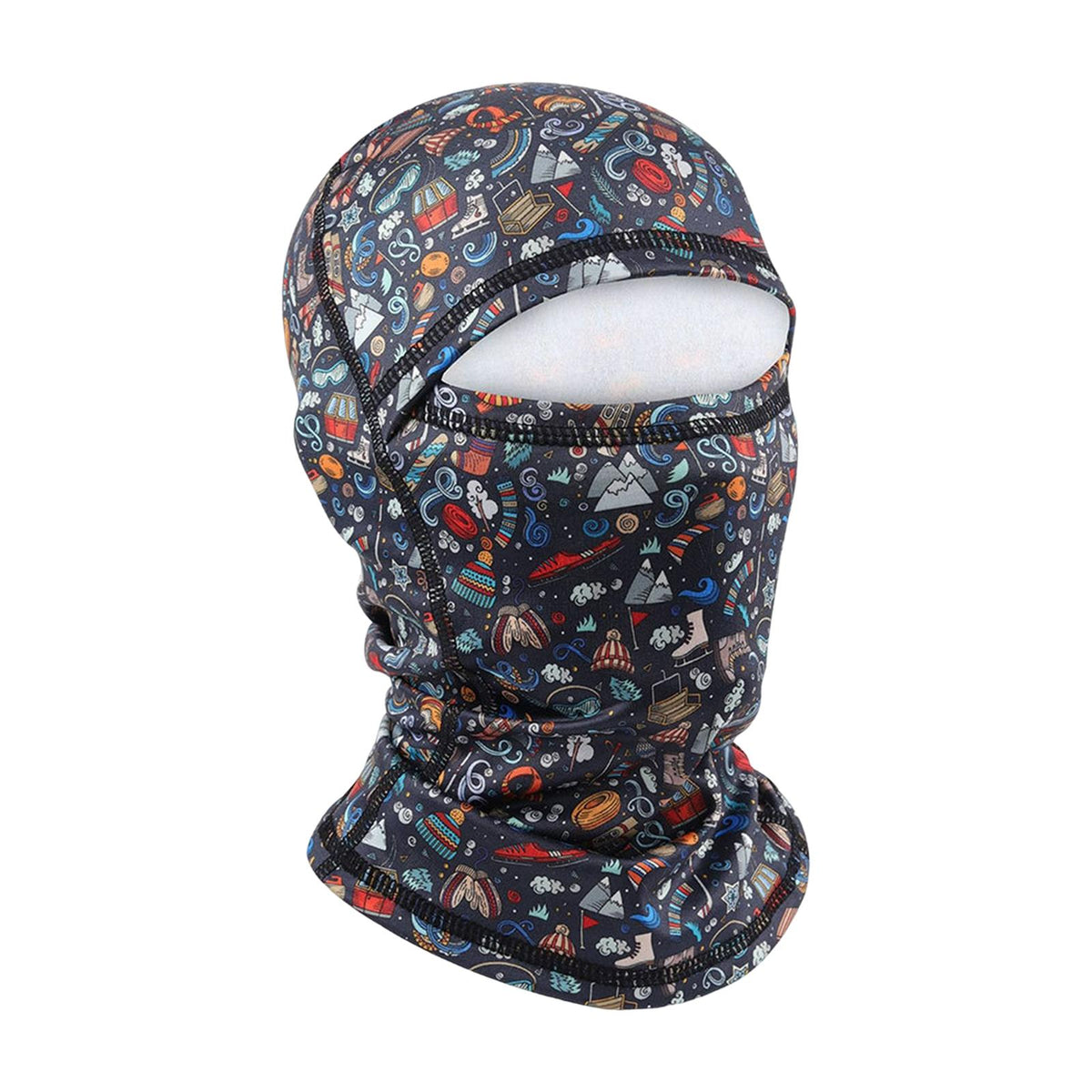 Maxbell Balaclava Hat Bandana Windproof Neck Warmer for Hiking Snowboarding Riding snow and black adult