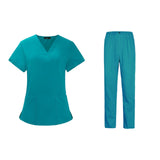 Maxbell Scrubs Set for Women Breathable Scrub Top and Pants Set Nurse Uniform Blue M