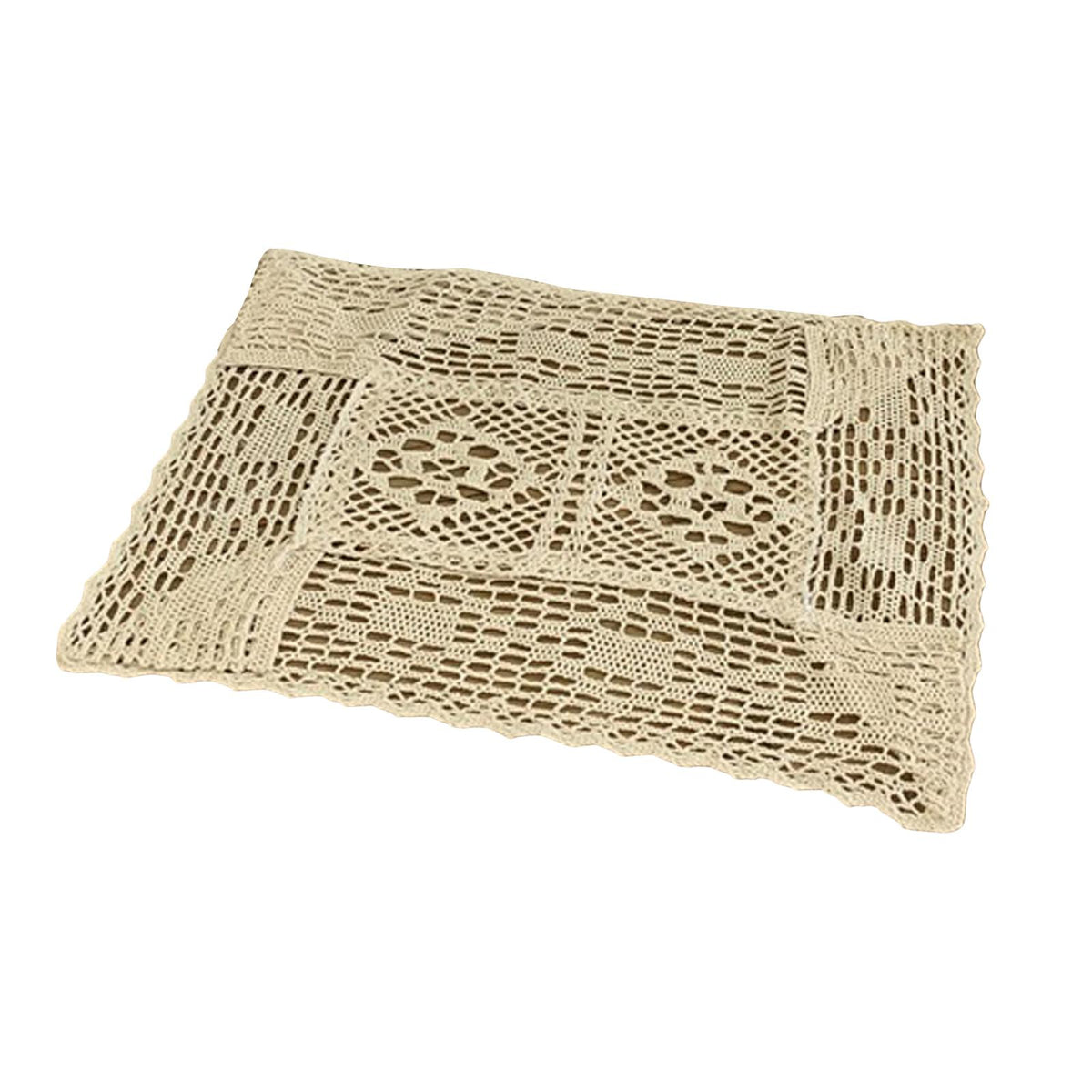 Maxbell Lace Tablecloth Coffee Table Mat Decorative Hollow for Holiday Home Decor 60cmx60cm
