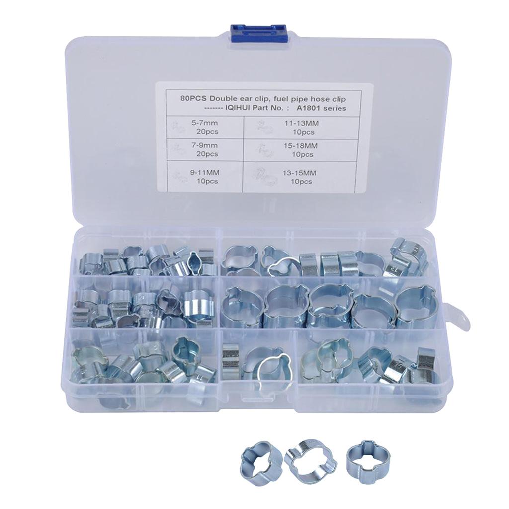Max Maxb Double Ear Clamps O Clips Mikalor Water Fuel Air Hose Assortment Box x80