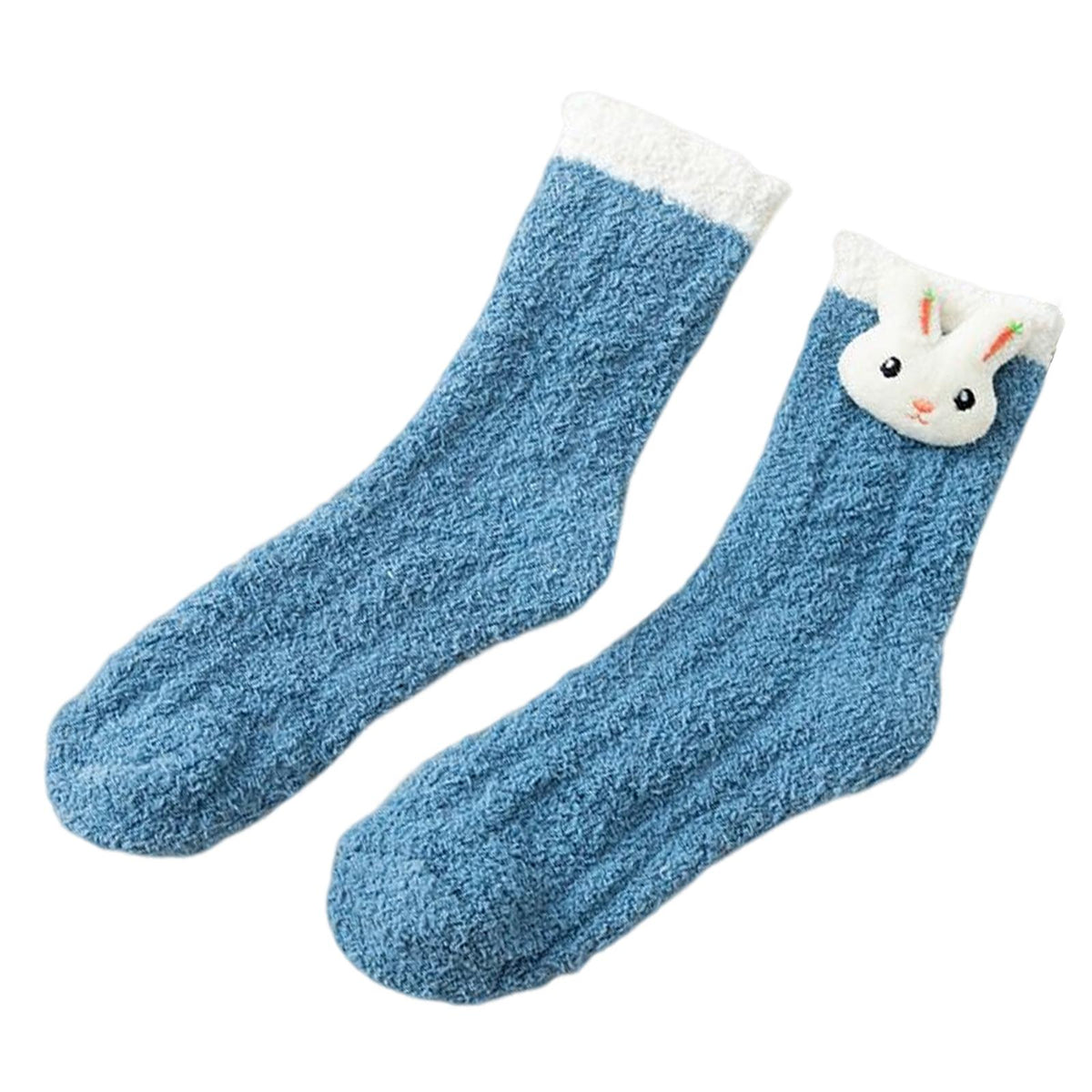 Maxbell Women Crew Socks Fleece Socks Comfortable Winter Thermal Socks Daily Wear Blue
