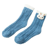 Maxbell Women Crew Socks Fleece Socks Comfortable Winter Thermal Socks Daily Wear Blue