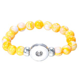 Max 23cm Snap Button Bracelets Made of Colorful 18mm Resin Beads yellow