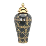 Maxbell Ceramic Ginger Jar Vase Decor Porcelain Storage Jar Temple Jar Collectible 22cmx48cm