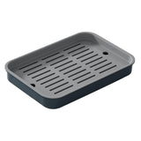 Maxbell Drain Board Serving Tray Large Kitchen Organizer for Countertop Coffee Table Blue