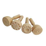 Maxbell 4x Traditional Wooden seal Molds Tools for Toddler Art Craft