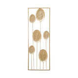 Maxbell Metal Wall Decor Sculpture Corridor Farmhouse Leaves Wall Art Line Drawing Round Leaf Right