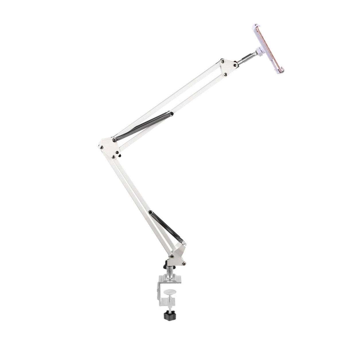 Maxbell Phone/Tablet Holder Mount Adjustable Universal Hands Free Long Arm Clip on 130cm for Bed White