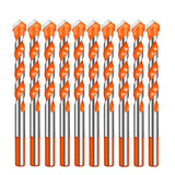 Maxbell 10 Pack HSS Straight Shank Coated Triangle Twist Spiral Drill Bit Set 8mm