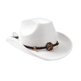 Maxbell Casual Cowboy Hat Fancy Dress Photo Props Wide Brim for Teens Fishing Travel White