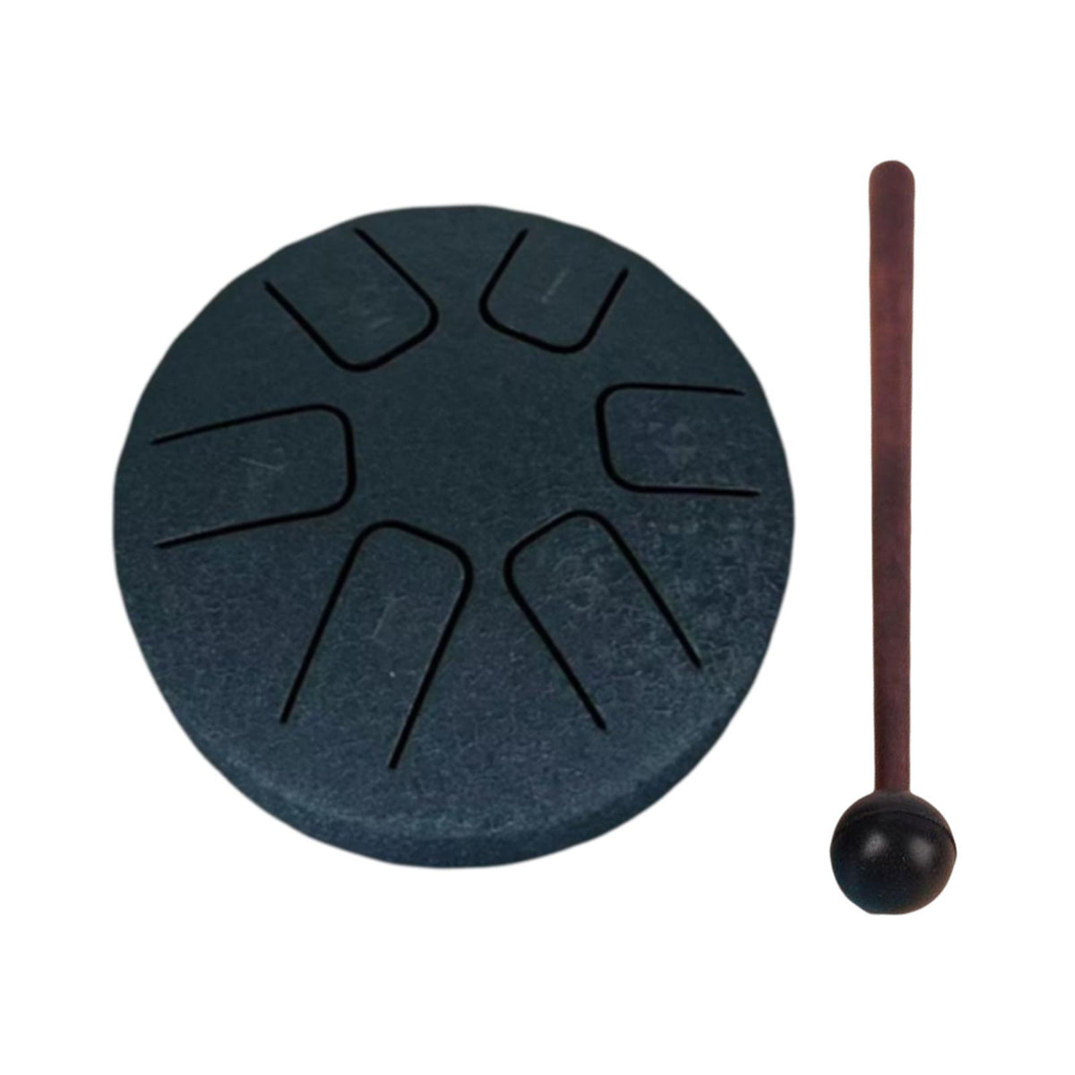 Maxbell Tongue Drum 6 Notes 3.8 inch with Mallets Mini Hand Drum for Musical Concert Navy blue