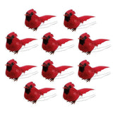 10pcs Artificial Red Cardinal Birds for Centerpieces Home Garden Decor Red Cardinals