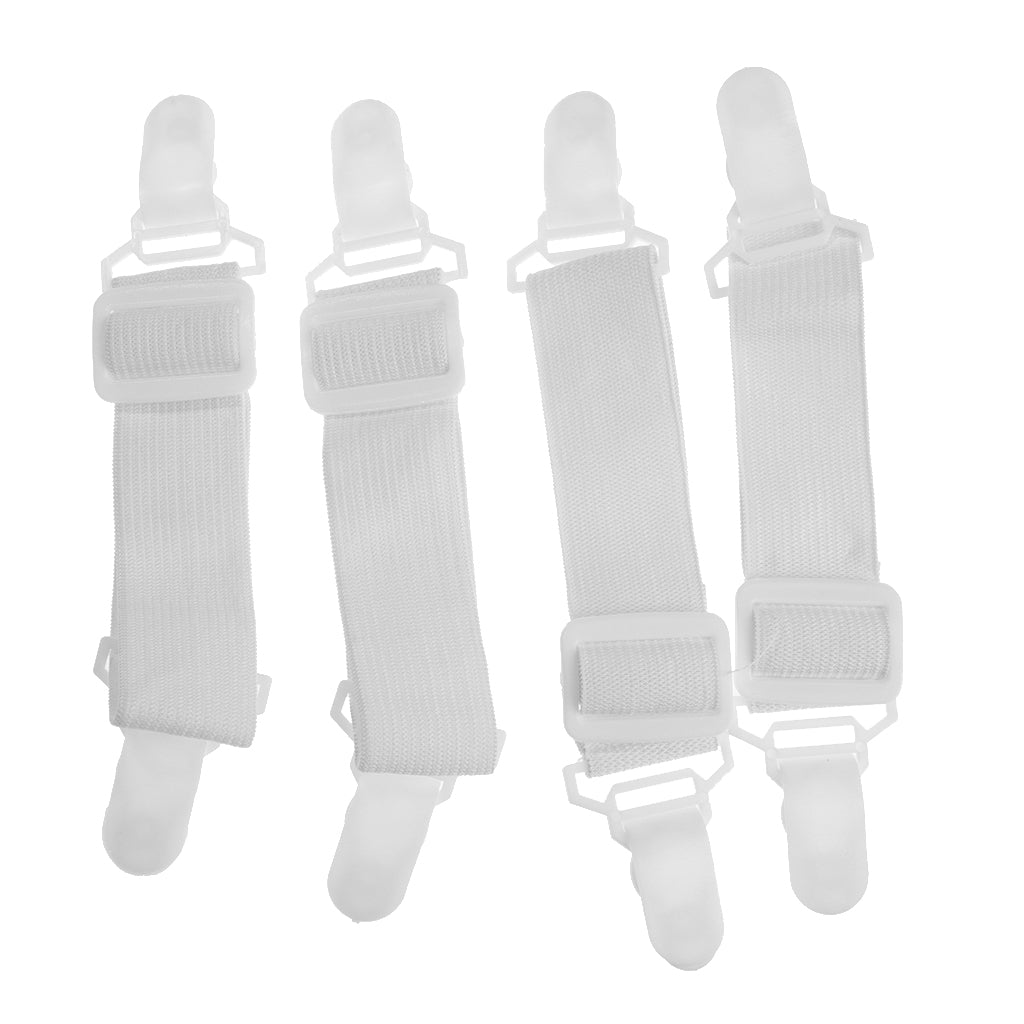 Maxbell 16 x Sheet Band Straps Suspenders White Adjustable Bed Corner Holder Elastic