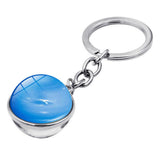 Maxbell Metal Gem Cabochon Keychain Split Rings Fashion Keyring Key Chain Decors C