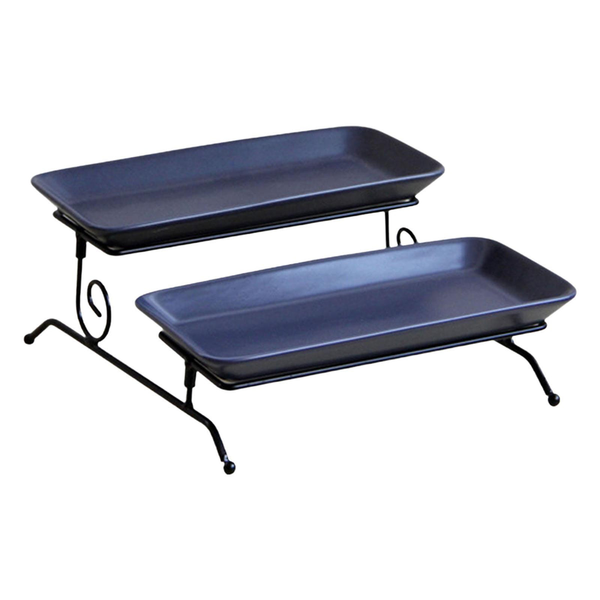 Maxbell 2 Layer Serving Platter Cupcake Cake Stand Removable for home Bar blue