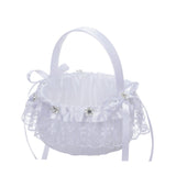 Maxbell Flower Girl Basket Decor Elegant Multipurpose for Bridesmaid Bride Ceremony Lace
