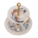 Maxbell 4 Style Marbling Resin Vintage Nordic Jewelry Organizer Rack Double Tier