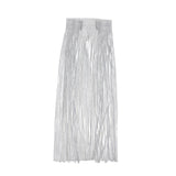 Max Fashion Shiny Long Tassel Dress Body Chain Necklace Chain Cloth Jewelry Silver