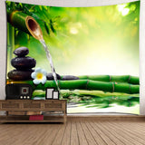 Max 3D Waterproof Tapestry-Landscape Series Bamboo Waterdrop Decor 150x130cm