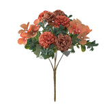Maxbell Silk Hydrangea Flowers Bouquet for Living Room Meeting Room Decor Orange