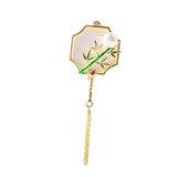 Maxbell Chic Brooch Pin Metal Durable with Tassel Brooches for Girls Boys Lapel Gift Bamboo