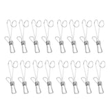 Max 16 Pieces Multi-purpose Clothesline Utility Clips Steel Wire Clips 9cm