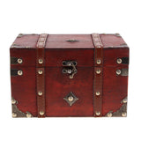 Max Antique Wooden Jewelry Storage Case Treasure Chest Box Home Table Decor B