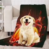 Maxbell Pet 3D Digital Dog Cat Blanket, Snuggle Cozy Flannel Puppy Cushion Sleep Mat Angry Pumpkin