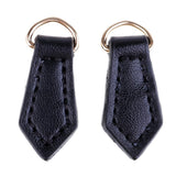 Max 2Pcs Leather Zipper Tags Fixer Pull Replacement DIY Wallet Purse Bag Black