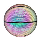 Maxbell Luminous Basketball Size 7 Holographic Glowing Basket Ball for Match Teens Colorful Black Tire