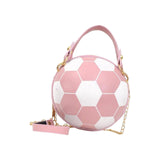 Maxbell Football Shaped Cross Body Bag Purse Wallet PU Shoulder Bag for Work Evening Pink