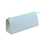 Maxbell PU Leather Pencil Pouches Office Stuff Portable for Pen Home Toiletries Blue