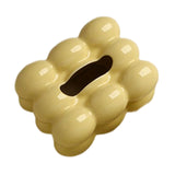 Maxbell Ceramic Tissue Box Holder Decorative Napkin Holder Organizer for Living Room Yellow