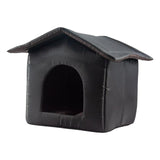 Maxbell Portable Outdoor Cat House Weatherproof Pet Bed Kitten House Winter Black
