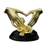Maxbell Resin Hand Gesture Statue Couple Figurine Ornament for Bedroom Desktop Heart 11.5cmx8.5cm