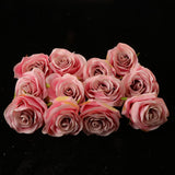 Max 12 Pieces Silk Rose Flower Heads Wedding DIY Bouquet Decor Deep Pink