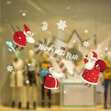 Maxbell Happy New Year Santa Claus Wall Window Sticker DIY Decal Self Clings Decor