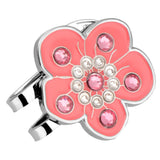 Max Plum Blossom Golf Crystal Cap Clip Ball Marker for Golf Cap Visor Pink