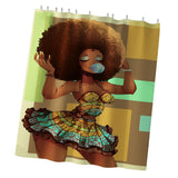Max Digital Printing Mildew Resistant Anti-Bacterial PEVA Shower Curtain Liner African Women_C