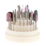 Maxbell Professional Nail Tips Grinding Heads Tungsten Nail Drill Bits Set White
