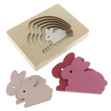 Maxbell 5-Layer Wooden Puzzle Early Educational Toy for Baby Toddler Rabbit
