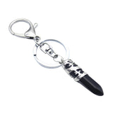 Maxbell Fashion Hexagonal Dragon Crystal Quartz Keychain Key Chain  Black