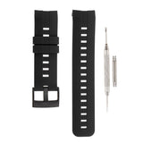 Maxbell Stainless Steel Waterproof Silicone Watch Strap for Suunto Black