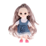 Maxbell 16cm 13 Joints Doll Dress Up White Skin Doll Gray Curly Hair