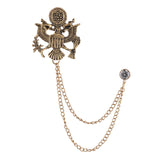 Maxbell Men Tassel Chain Brooch Suit Pin Men Suit Decor for Gift Holiday Celebration Antique Aureate