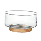 Maxbell Nordic Serving Bowl Tray with Wood Pedestal Food Tray for Dining Room Tables S