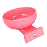 Maxbell Pet Dog Cat Bowl Hang Stationary Cage Bowl Plastic Detachable Dog Bowl Pink