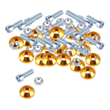 Max License Plate Frame Engine Bay Bumper Fender Screws Kit For Cars Golden